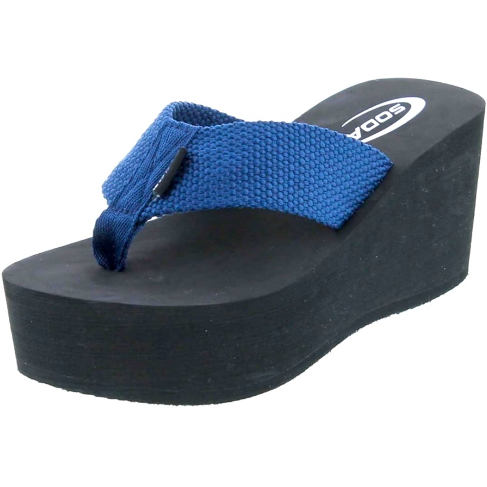 Soda Women's Black and Blue Sandals S/8 - Picture 4 of 11